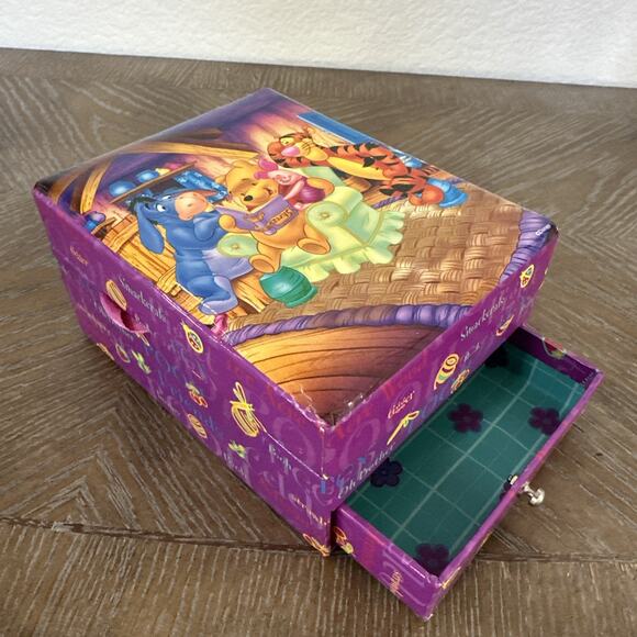 Disney Other - Winnie The Pooh & Friends Square Storage Jewelry Gift Box Vintage Y2K Purple